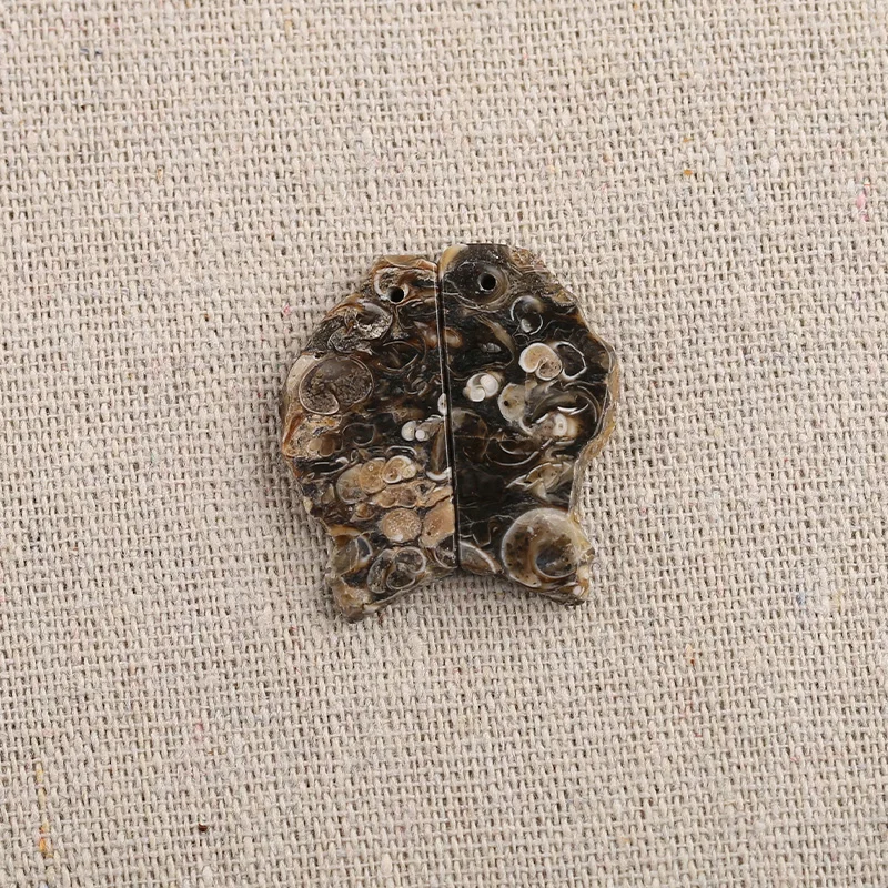 B&F Nugget Commonite Stone Earring Beads, Handmade Natural stones beads, Polished Stones for jewelry Making Supplies