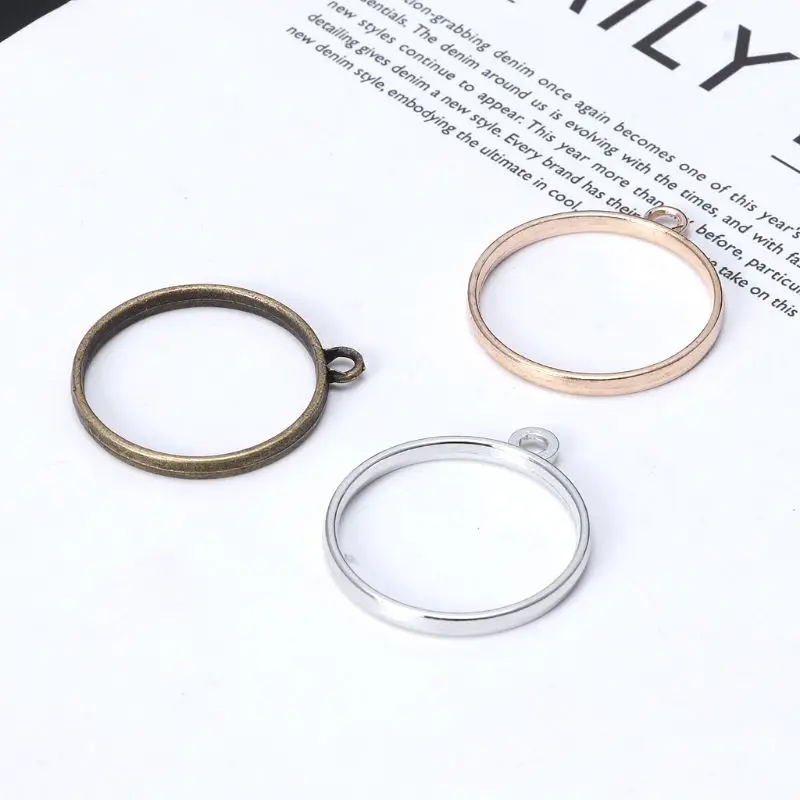 10x Clear Round Blank for Key Ring Handmade Blank Frame Bezel Trays DIY for Key Chain for Jewelry Craft Necklace Bracelet