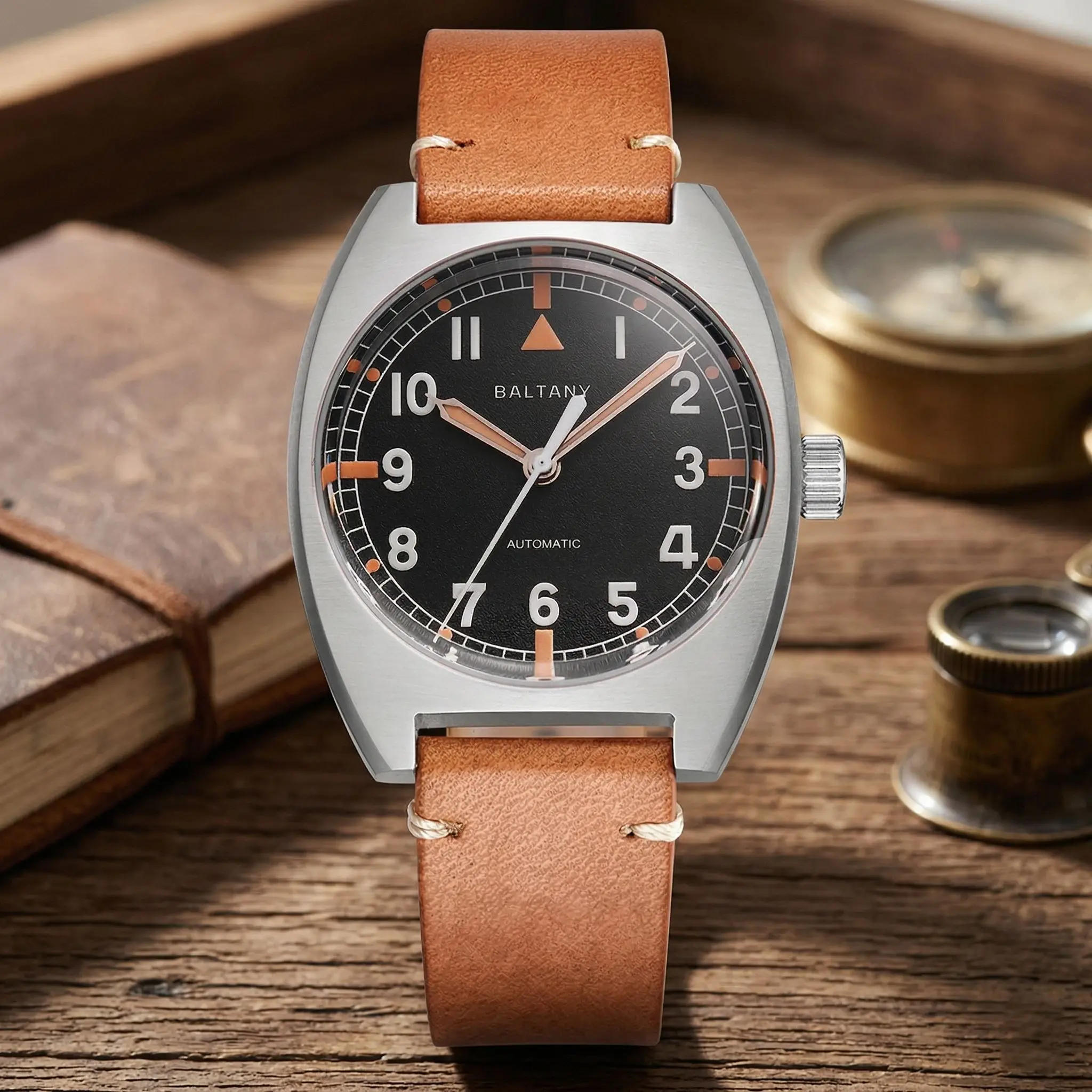 

Мужские автоматические винтажные часы Baltany Pilot 36 мм, маленькие, W10, военные, ретро, с сапфировым стеклом, светящиеся, водонепроницаемые до 100 м, для активного отдыха