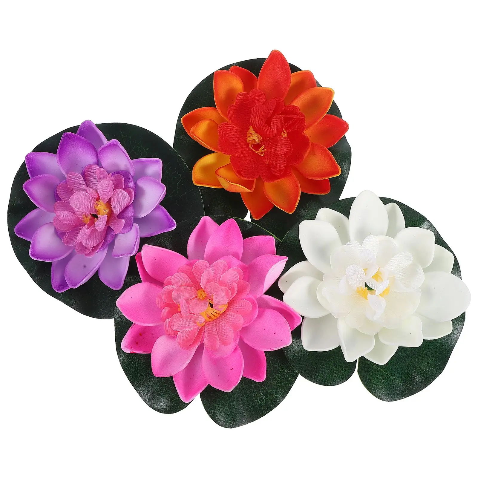 

4 Pcs Artificial Floating Pool Flowers Simulation Pond Small Decoration Multicolor