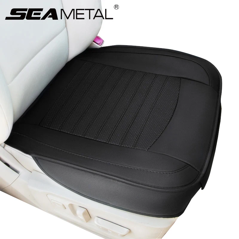 SEAMETAL Premium Car Seat Cover Anti Scratch Wrapped PU Leather Seat Cushion Wear-Resistant Seat Protector with Storage Pocket