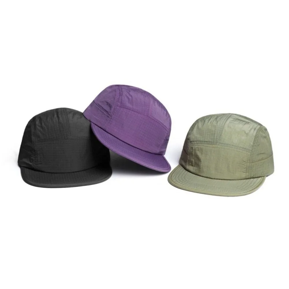 

Versatile Japanese Style Flat-brimmed Baseball Cap Plaid Adjustable Quick Drying Cap Solid Color Soft Top Sun Hat Unisex