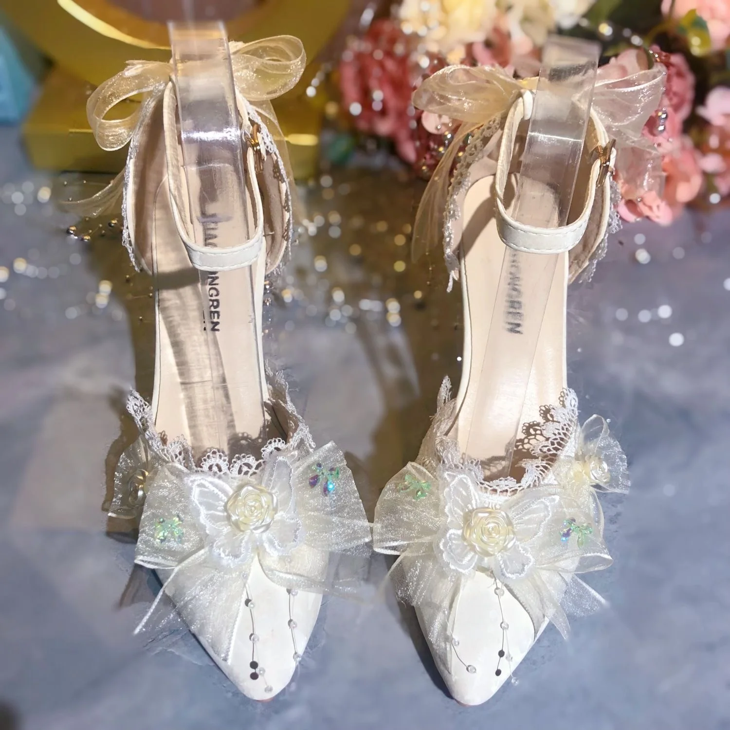 Pointed Women's High Heels Lolita Shoes Luxury Elegant Pumps Evening Dress Bridal High Heels Zapatos De Mujer Ladies Shoes