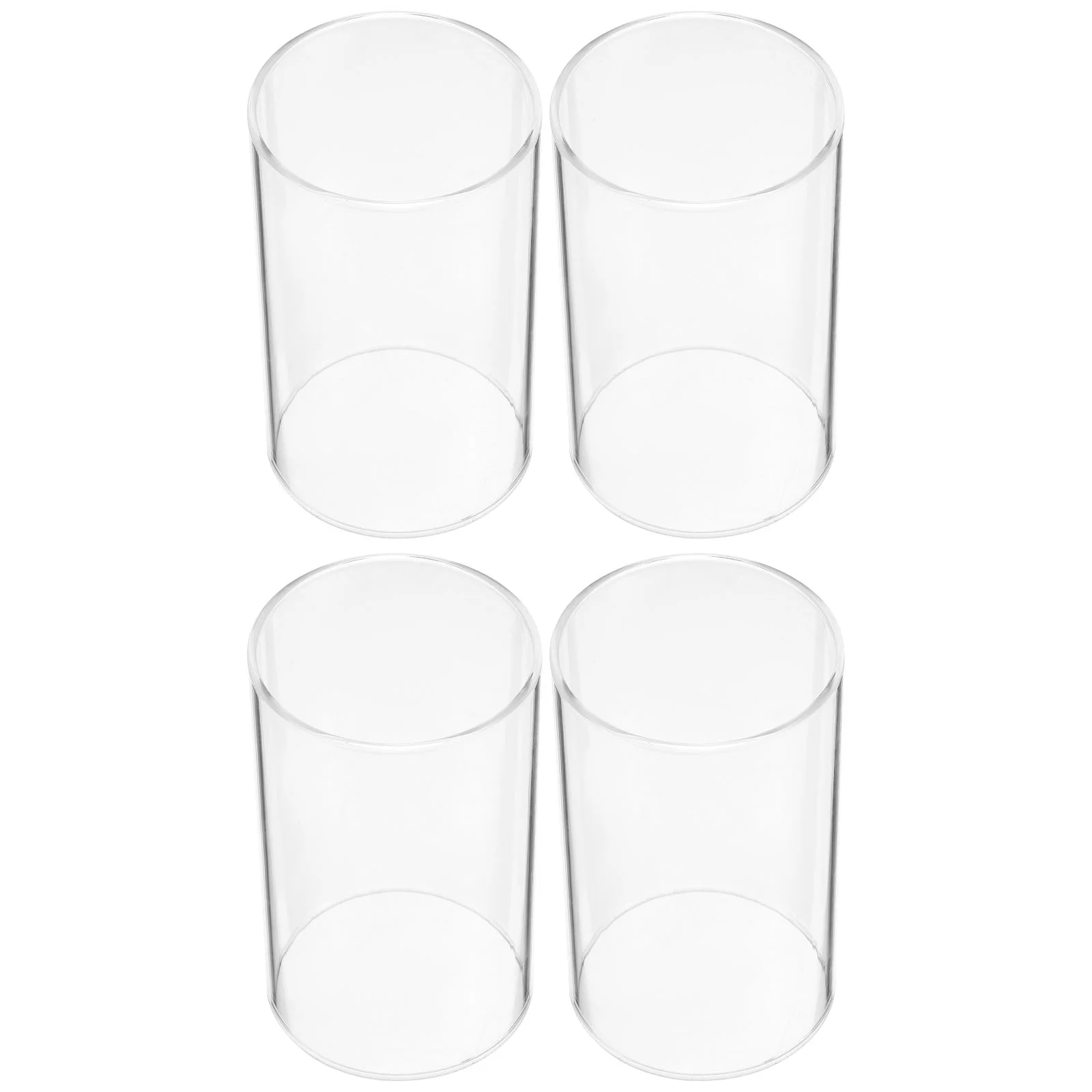 4 Pcs Shade Candles Glass Cover Aroma Cup Dust-proof Accessory Transparent High Borosilicate Protective