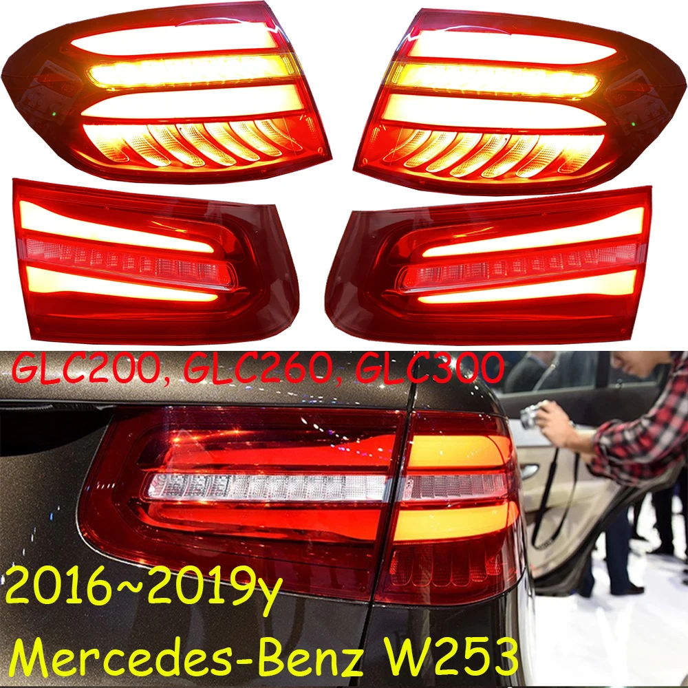 1pcs 2016~2019y car bumper LED W253 taillight GLC200 GLC260 GLC300 Tail Lamp+Turn+Brake+Reverse car accessories W253 rear lamp