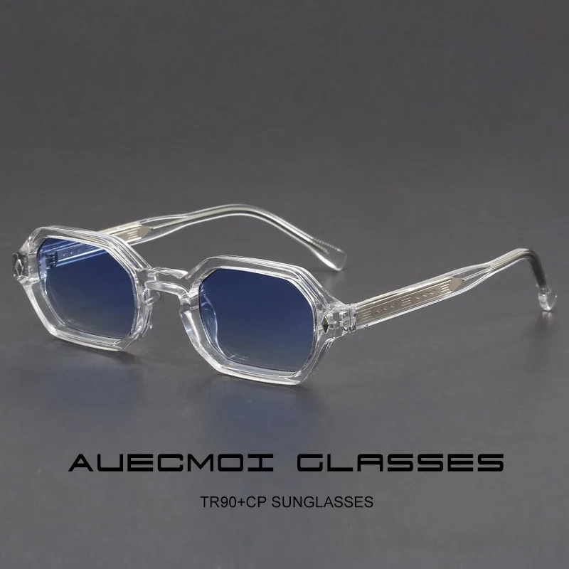 Klassische Vintage-Hexagon-Sonnenbrille mit Nieten, kleiner Rahmen, für Damen und Herren, Luxusmarke, Designer, beliebte Punk-Sonnenbrille