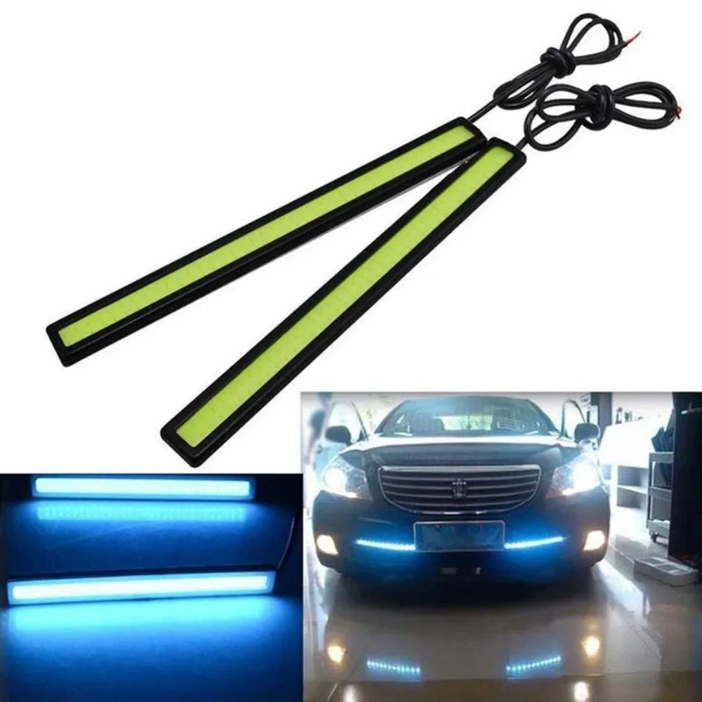 2Pcs COB LED Ultra-Thin Low-Power Automatic DRL & Fog Light 12V Universal Waterproof High-Bright Car Light Strip