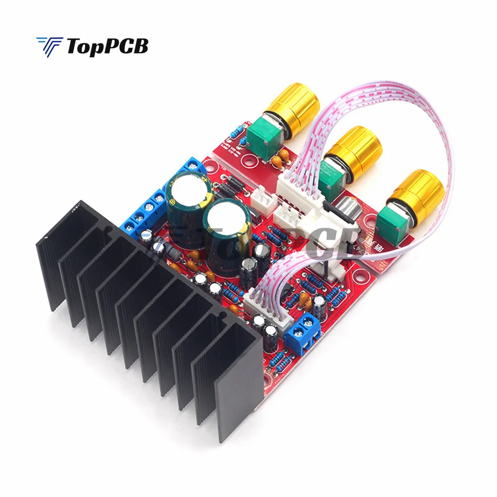 TDA2030A 2.1 Channel Power Amplifier Board 12V 2A Volume Bass Treble Adjustable Audio Amplifier for Subwoofer Speaker Computer