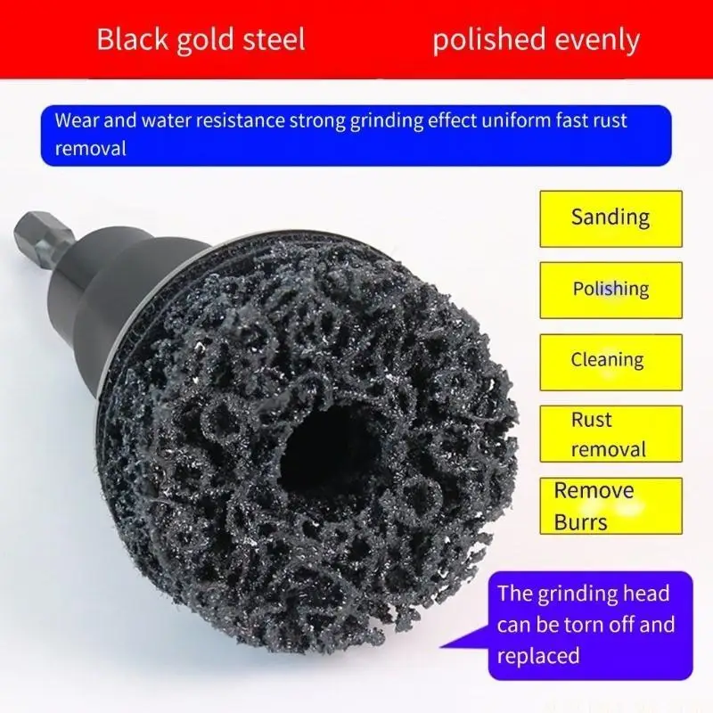 

J0MA Комплектный инструмент для очистки ступицы колеса и тормозных роторов Шестигранные приводы 1/4 дюйма Аксессуар для ударной