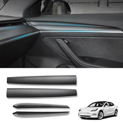 Car Center Console Dashboard Cover / Door Trim Strip Matte ABS For Tesla Model Y/3 2019-2023 Trims Cover Decoration Sticker