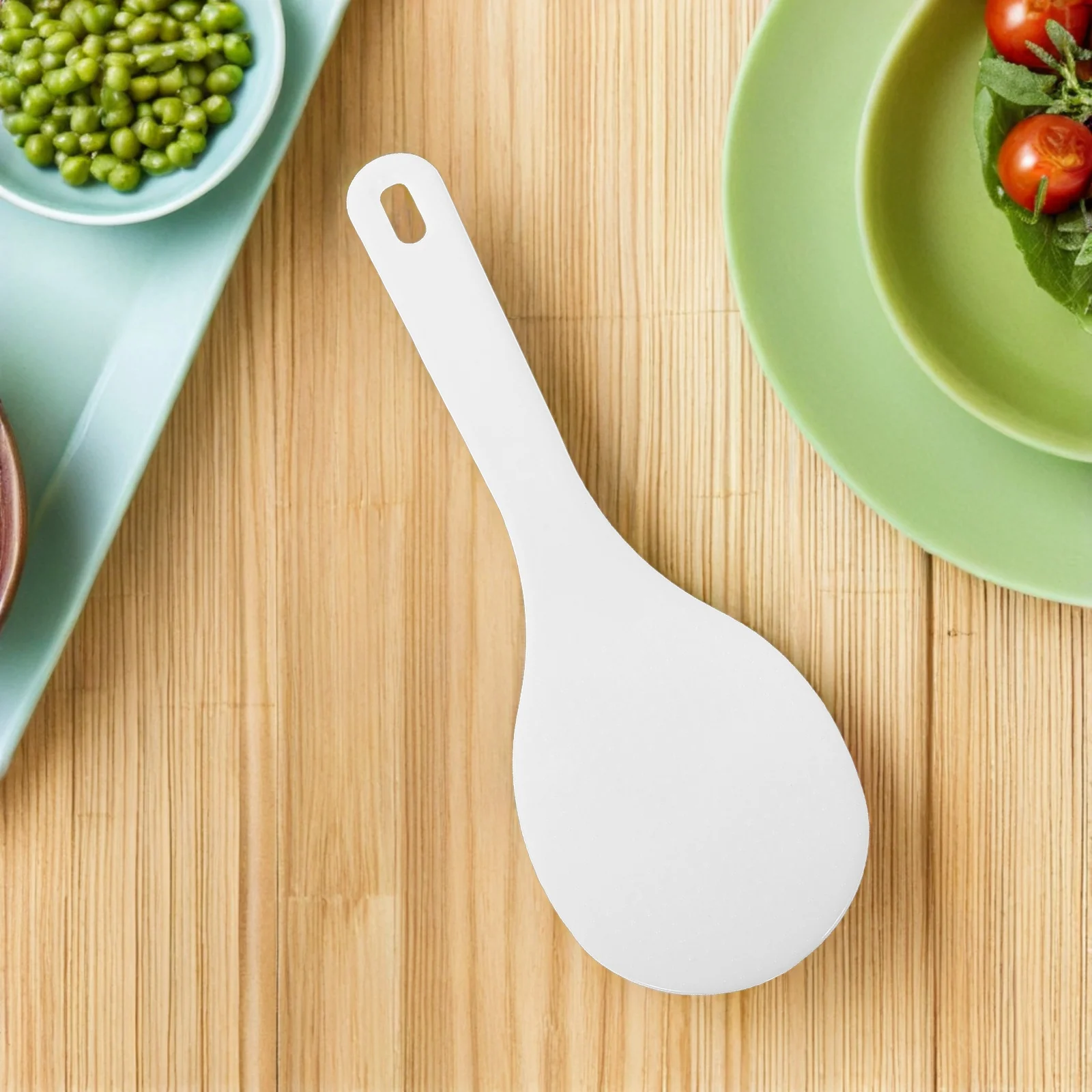 

10Pcs Non Stick Rice Paddle Plastic Rice Spoon Anti Slip Handle Kitchen Food Counter Canteen Buffet Serving Spoon Heating Proof