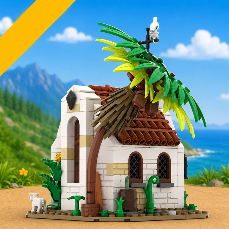 512 pièces Nouveau modèle architectural MOC : Église missionnaire médiévale, jouet de construction modulaire créatif DIY pour enfants, cadeau
