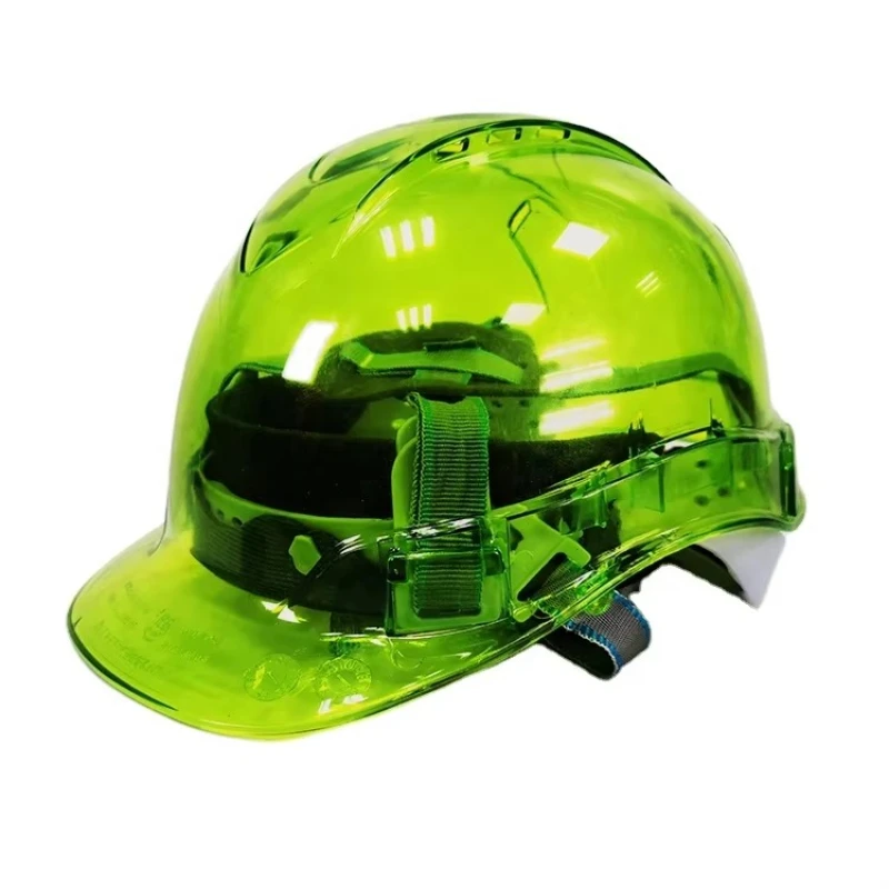 

Transparent industrial work protection helmet construction helmet