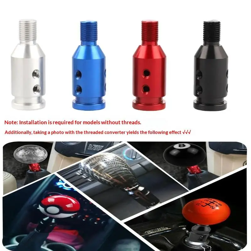Versatile Car Auto Gear Shift Knob Adapter in Aluminum Material Fits Non-Threaded Shifters