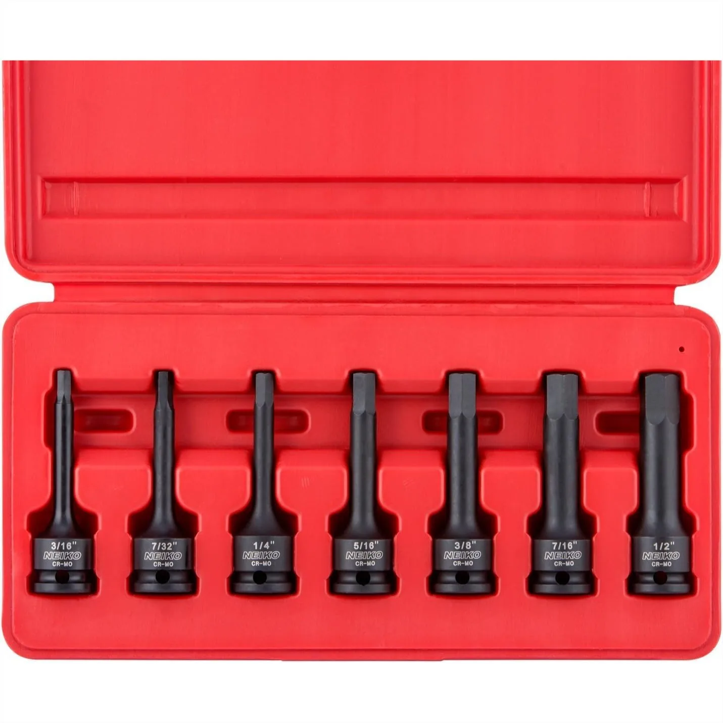 

3/8-Inch Drive Allen Socket Set, 7-Piece SAE Hex Bit Sockets 3/16 to 1/2 Inch, 3-Inch Length CrMo Steel Impact Hex Driver for