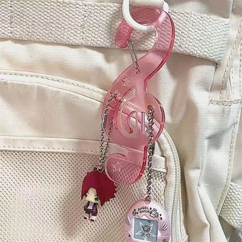 Cartoon Cute Musical Notes Carabiner Ins Acrylic Mobile Phone Pendant Backpack Hanging Handbook Decoration Gifts