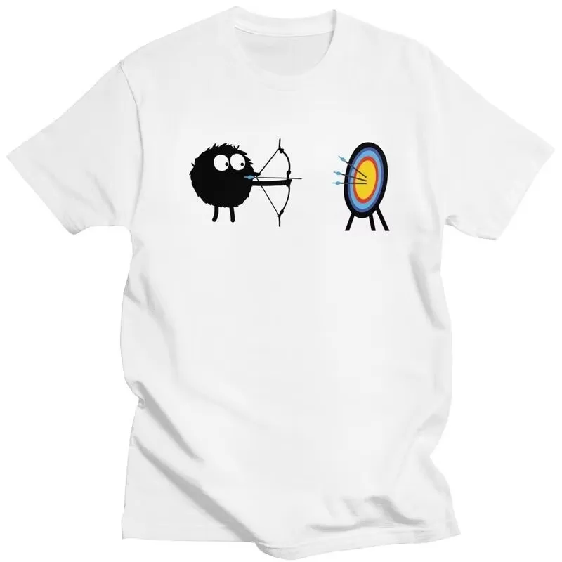 Funny Archery Target Graphic T-Shirt for Men 100% Cotton Breathable Casual Archer Tee