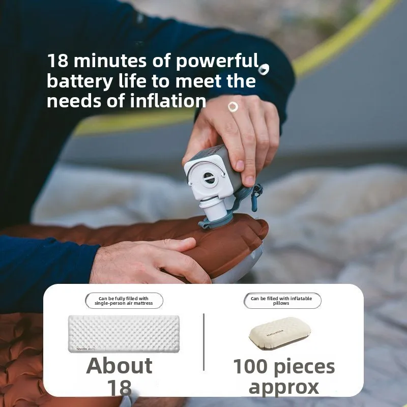 

NATUREHIKE Air Cushion Bed Air Pump, Multi-functional Lighting Outdoor Pumping and Flushing Integrated Electric Air Pump