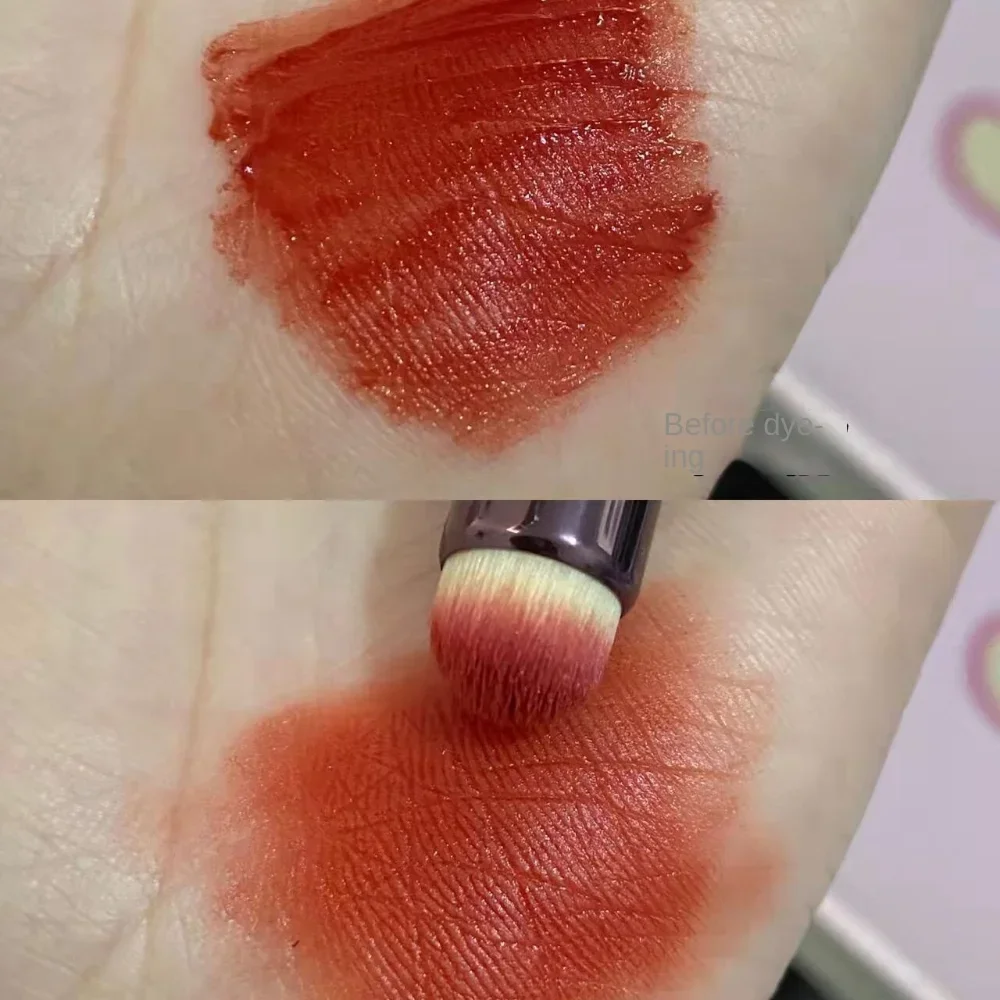 3-in-1 リップパーフェクションブラシ - デュアルエンドリップスティックアプリケーター＆コンシーラースマッジャー、正確な輪郭形成のためのテーパードラウンドブラシ、ポ