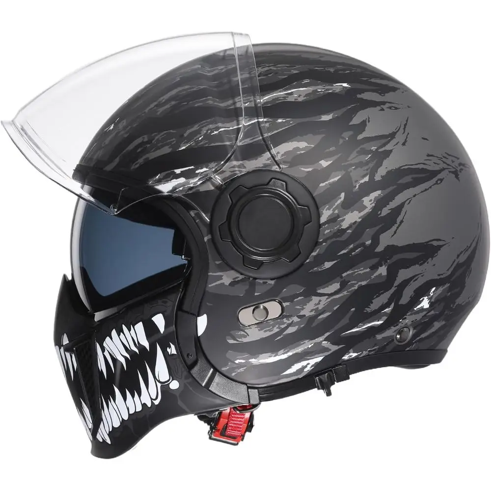 Men's & Women's Off-Road Dual Visor Motorcycle Helmet with Sunshield, DOT Approved (XL)