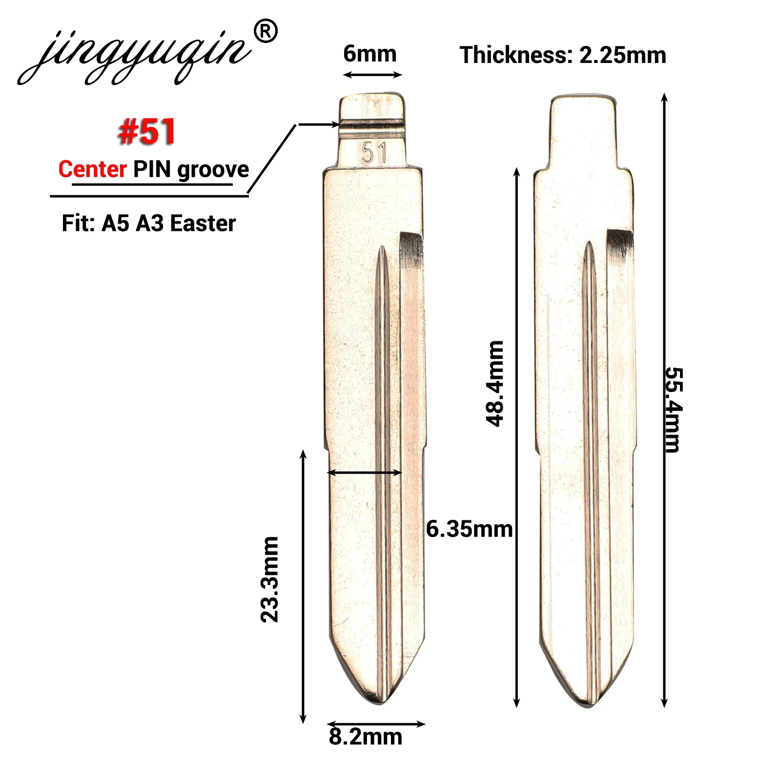 jingyuqin Flip KD key Blank for CHERY A3 A5 FULWIN TIGGO E5 A1 COWIN EASTER QQ3 QQ6 A21 S21 43 44 51 55 59 63 78  84 154 blade