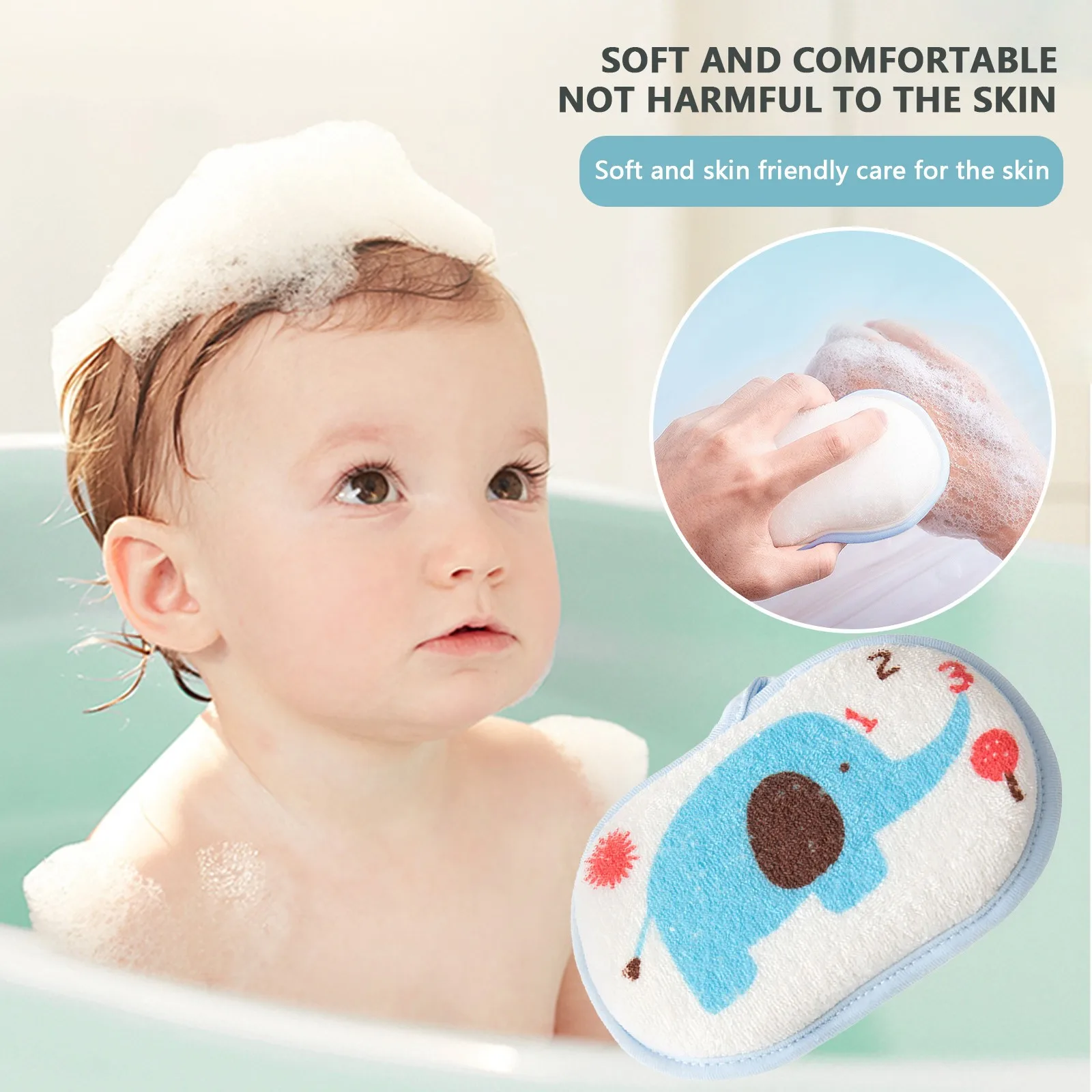 

Scrubber Bath Towels Bath Sponge Brush Bath Cotton Bath Ball Shower Brush Elephant Pattern Infant Children Rub Bath Sponge