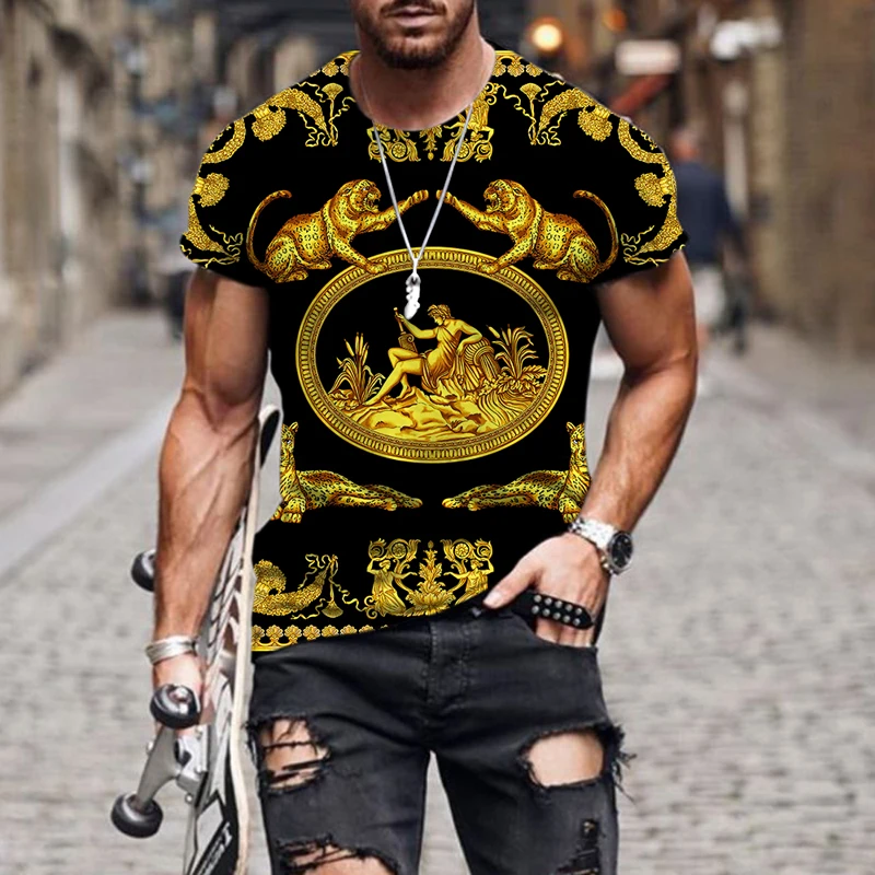 

2022 Summer Luxury Baroque t-shirts 3D All Over Printed T Shirts Tee Tops shirts Unisex Tshirt