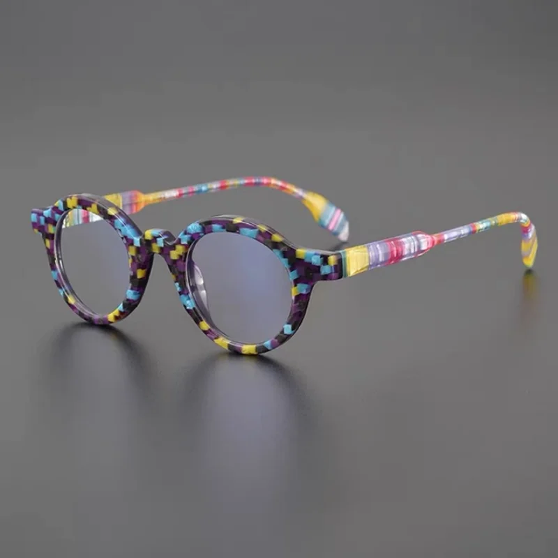 Vintage round glasses frames Women Fashion small frames Acetate optical colored glasses frames Men make prescription glasses