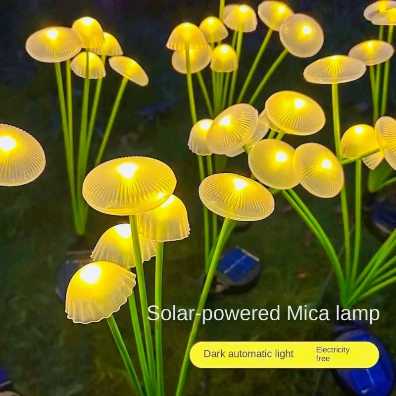 

Solar Garden Lights 2 Modes LED Solar Mushroom Lights Waterproof Decor Yard Patio Pathway Jellyfish Lamp Atmosphere for Garden