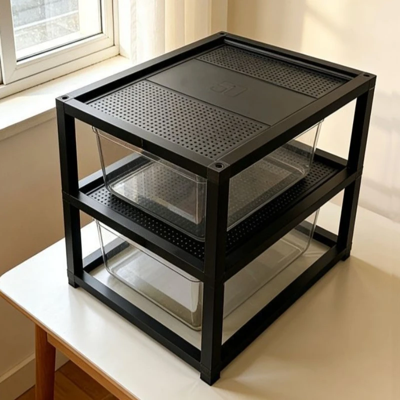 Reptile Terrarium with Heating Plate Anti-Escape Aluminum Alloy Breeding Box Gecko Snake House Climbing Pet Habitat Enclosures