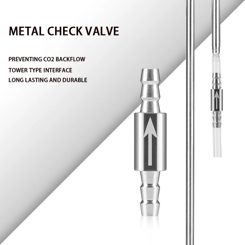 1 Stainless Steel Check Valve for CO2 Equipment, Carbon Dioxide Diffuser to Prevent Gas Backflow, CO2 Check Valve Fitting 4mm,