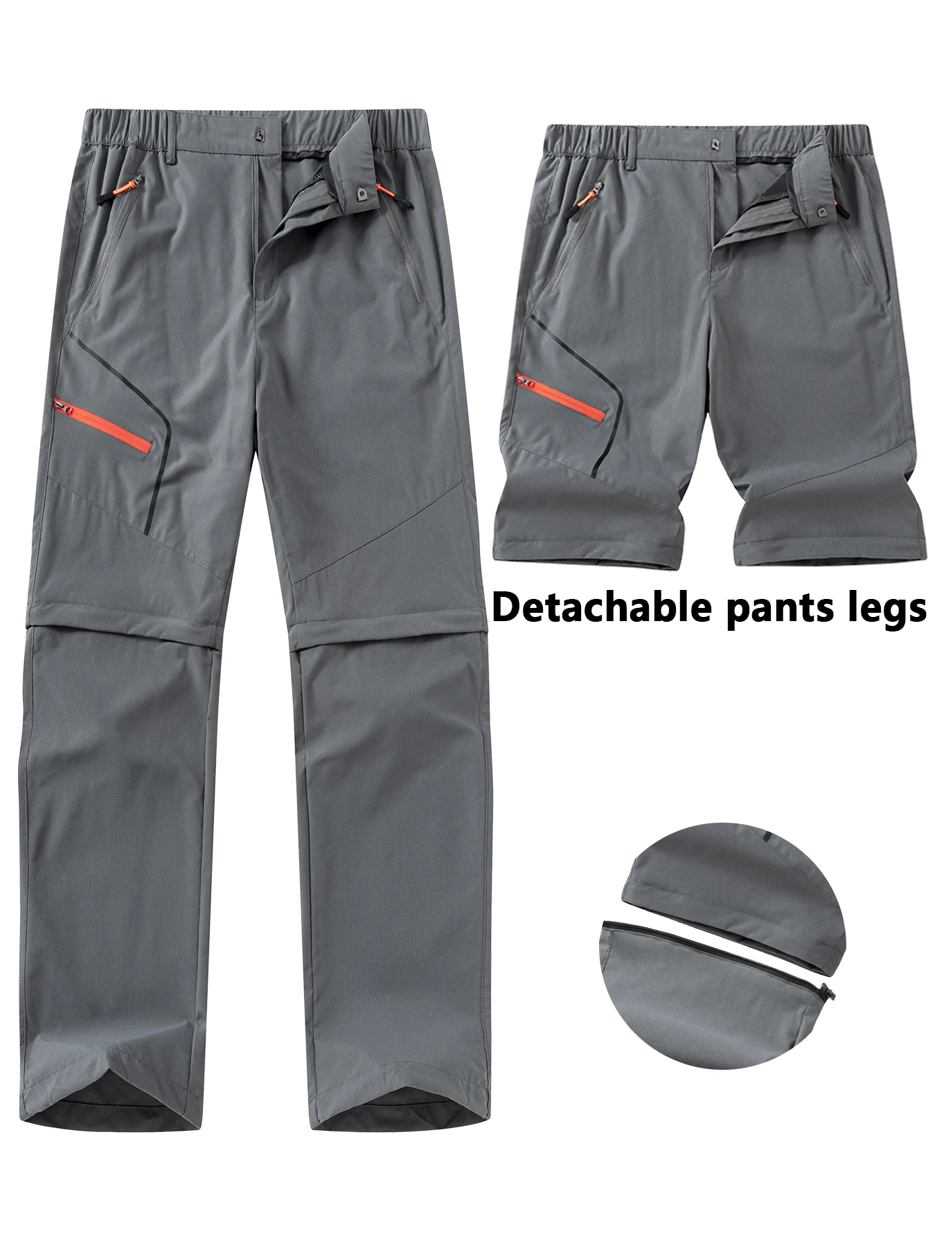 Celana Pria Musim Semi & Gugur 2-in-1 yang Dapat Dilepas, Bernapas, untuk Hiking Outdoor, Gaya Sporty Kasual, Cocok untuk Penggunaan Sehari-hari & Kerja