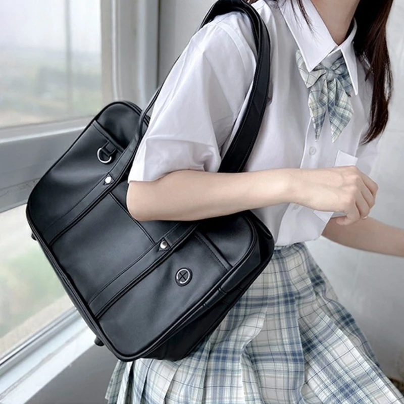 JK Uniform Style Handbag Japanese Student Girls School Bookbag Women Casual Large Capacity Travel Shoulder Bag for Work Shopping