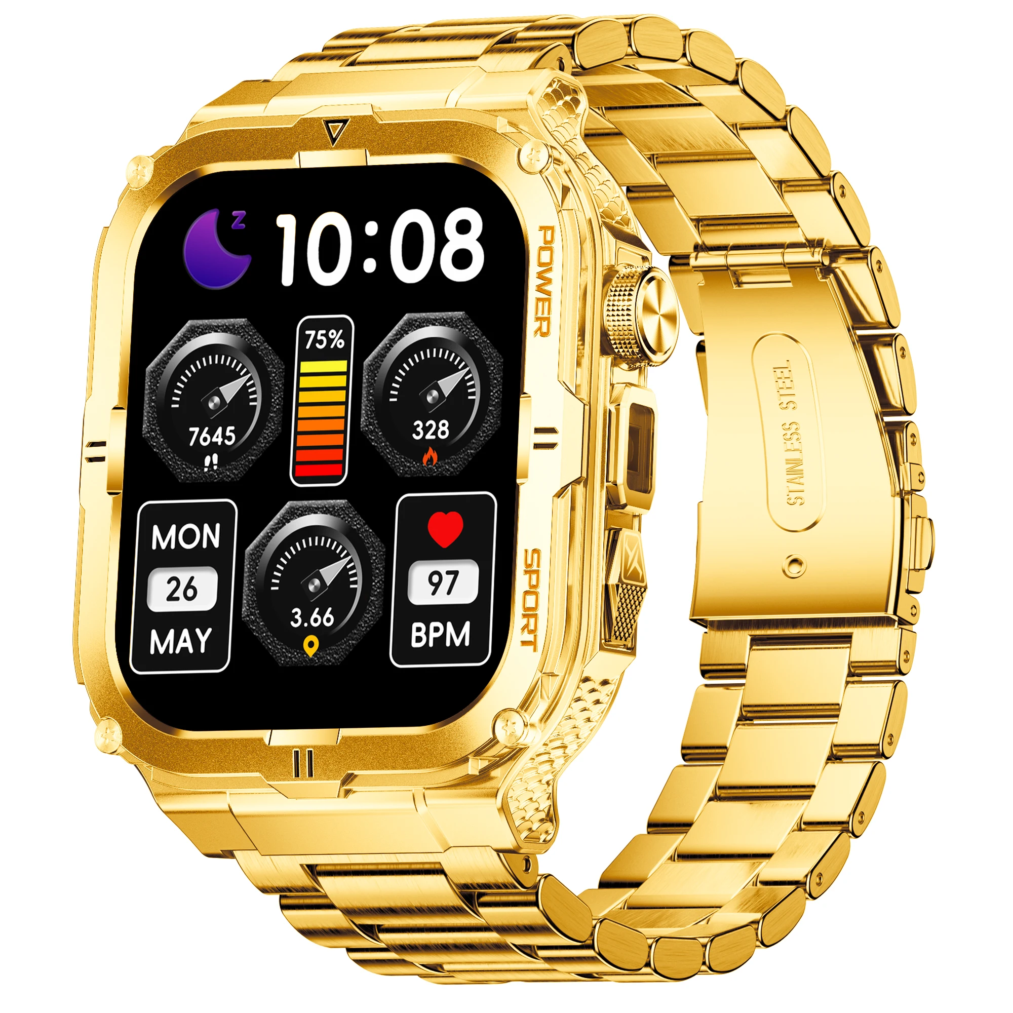 

2025 уличные военные GPS-трекеры, умные часы для мужчин, 1,96 дюйма, AMOLED, пульсометр, IP68, водонепроницаемые спортивные умные часы для мужчин для Android