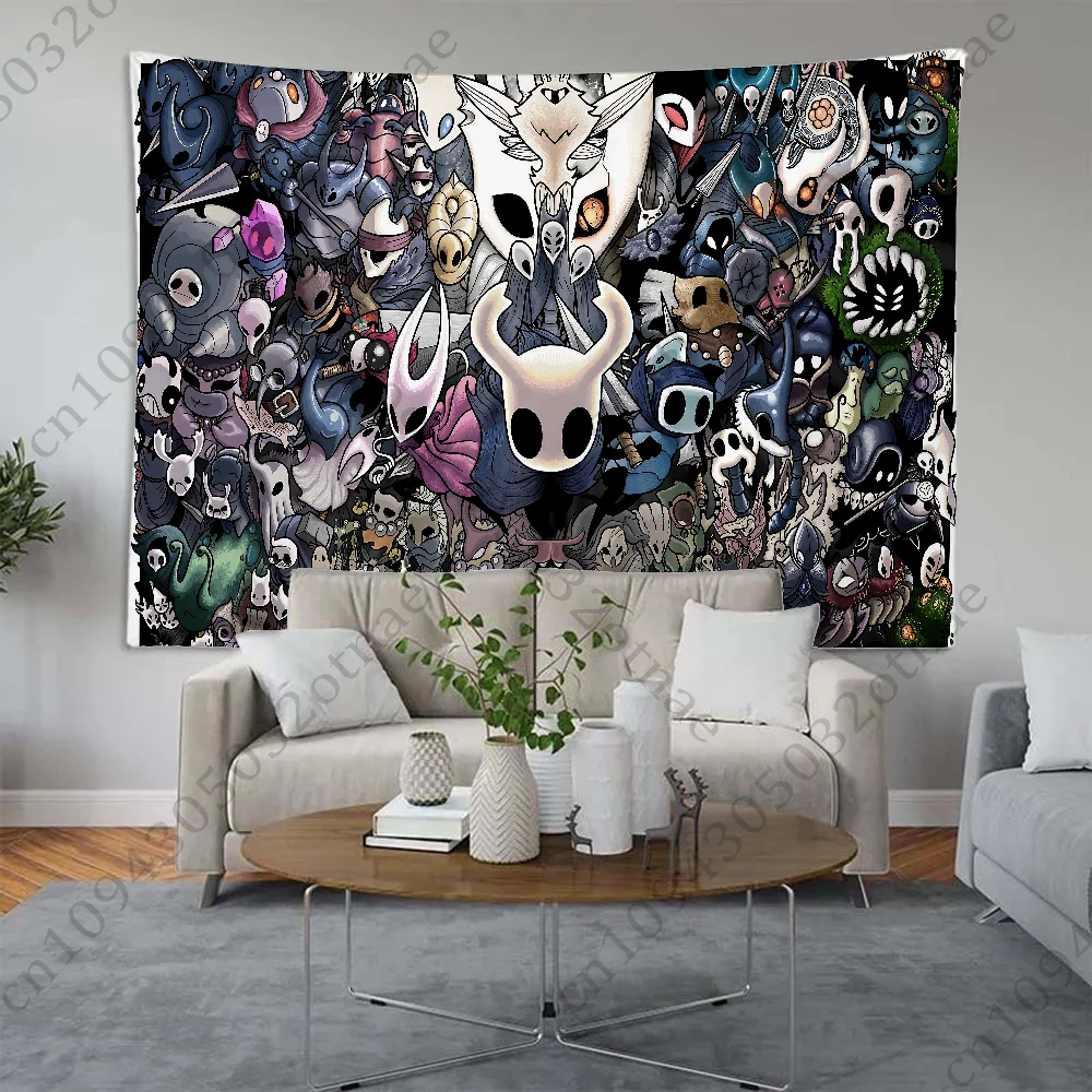 

H-Hollow K-Knight Game Tapestry Creative Pattern Photo Living Room Wall Art Tapestry Decor Party Outdoor Decorate Banners