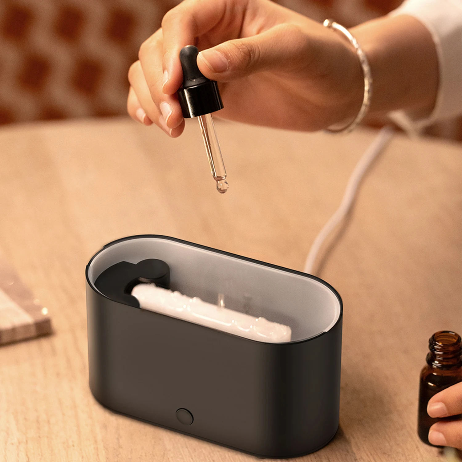 Mini Colorful Flame Air Humidifier Aromatherapy Essential  Aroma Diffuser Oil Diffuser with Auto Off for Home Bedroom Offic