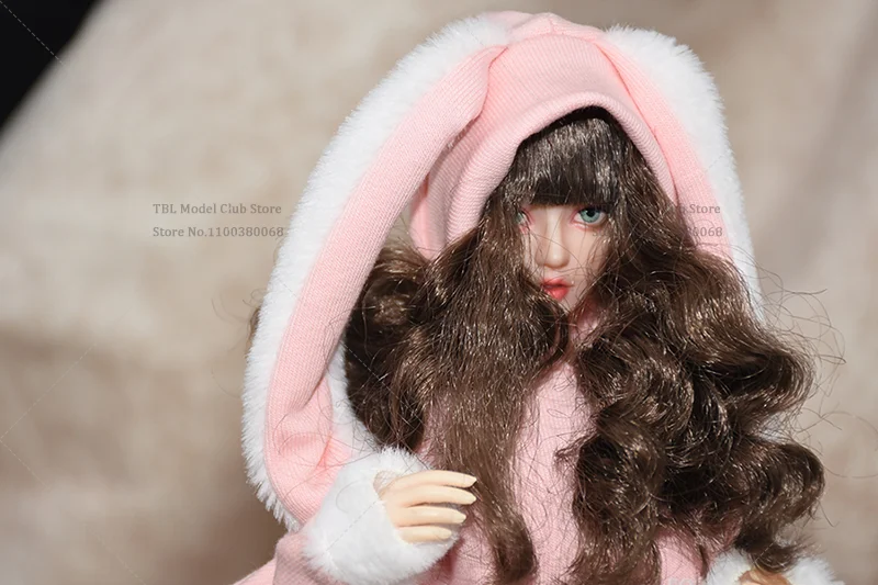 S50 S52 1/6 Scaleเสื้อผ้าหญิงStarกระต่ายหูสีขาวปิดไหล่ฤดูใบไม้ผลิHoodieสําหรับ 12 นิ้วTbleague Action Figureทหาร