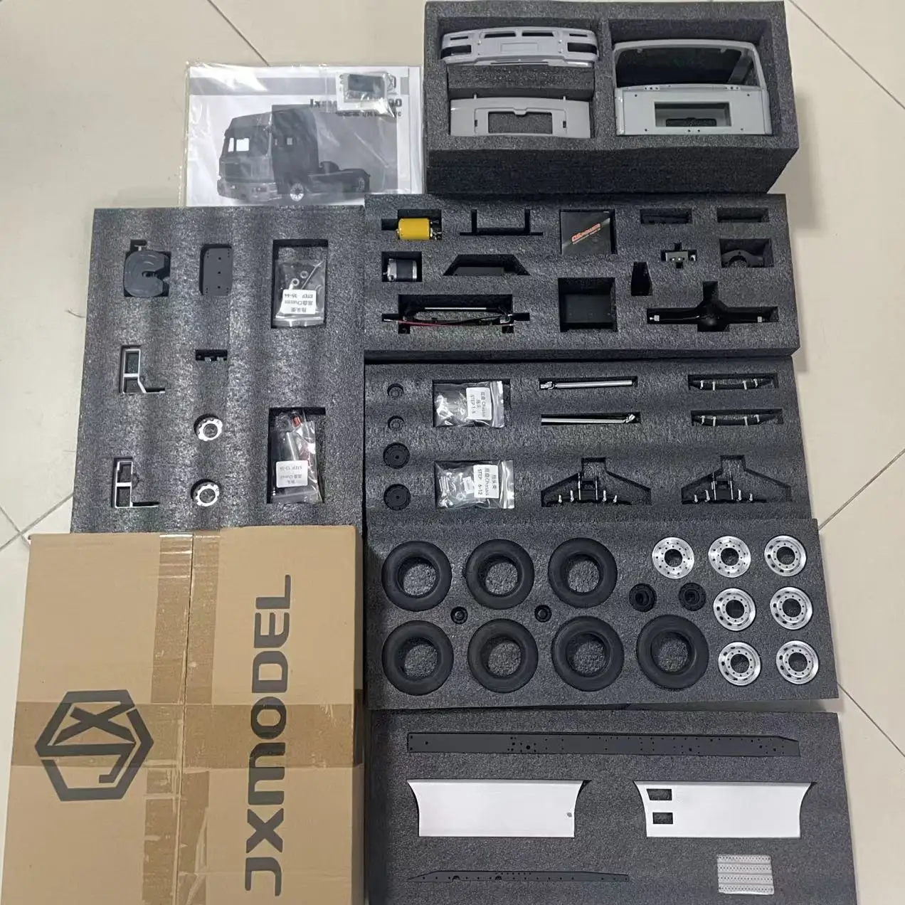 Zestaw ciężarówki ciągnikowej 4X2, wersja z pełną metalową kabiną, niemalowany F2000, do modelu 1/14 Tamiya RC Man, przyczepa, wywrotka, zestaw części do modeli zabawek.