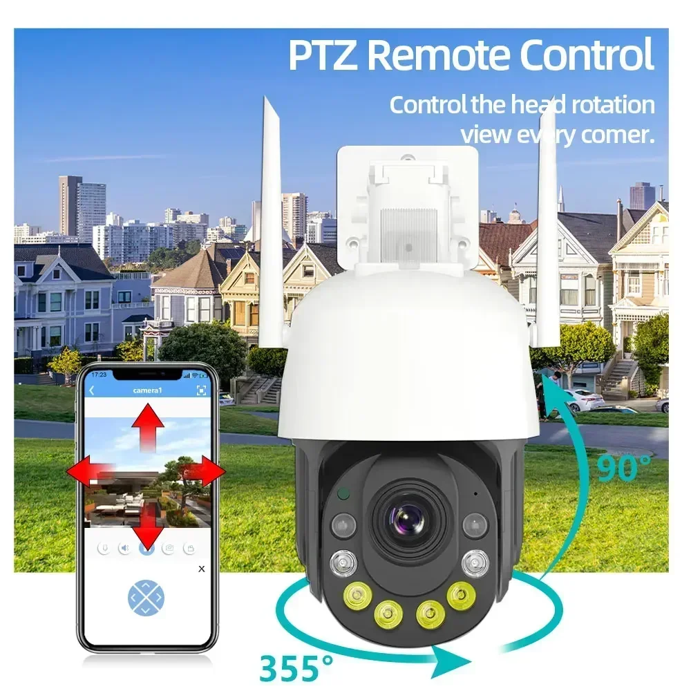 Ao ar livre 5mp cctv ptz ip max 150m visão noturna câmera de áudio em dois sentidos 36x zoom óptico wifi icsee câmera de vigilância de segurança