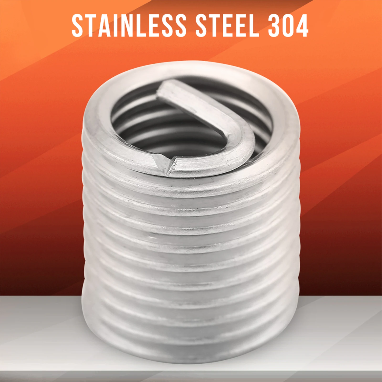 Screw Thread Insert Helical Insert Stainless Steel SS304 Coiled Wire Helical Screw Thread Inserts M8 x 1.25 x 2D Length
