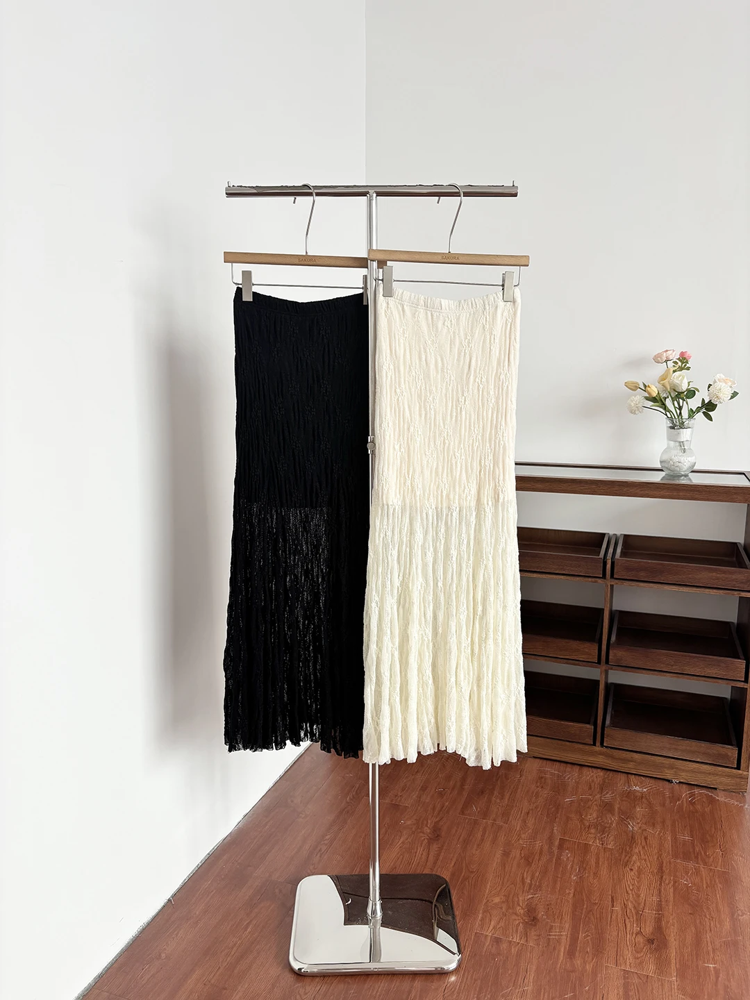 

Юбка миди А-силуэта с высокой талией, женская, весна-лето, новый стиль, облегающая, скрывающая бедра, из полиэстера