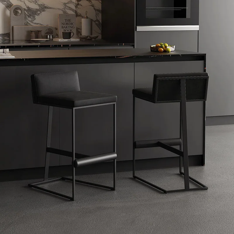 

Black Height Barstools Modern With Back Throne Bedroom Minimalist Barstools Ergonomic Aesthetic Bancos De Bar Salon Furniture