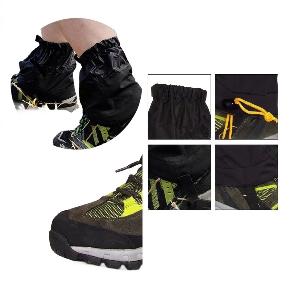 Lightweight For Hiking Gaiters with Waterproof Tear Resistant Silicone Coated Nylon Fabric and Sandproof Design for Outdoor Use
