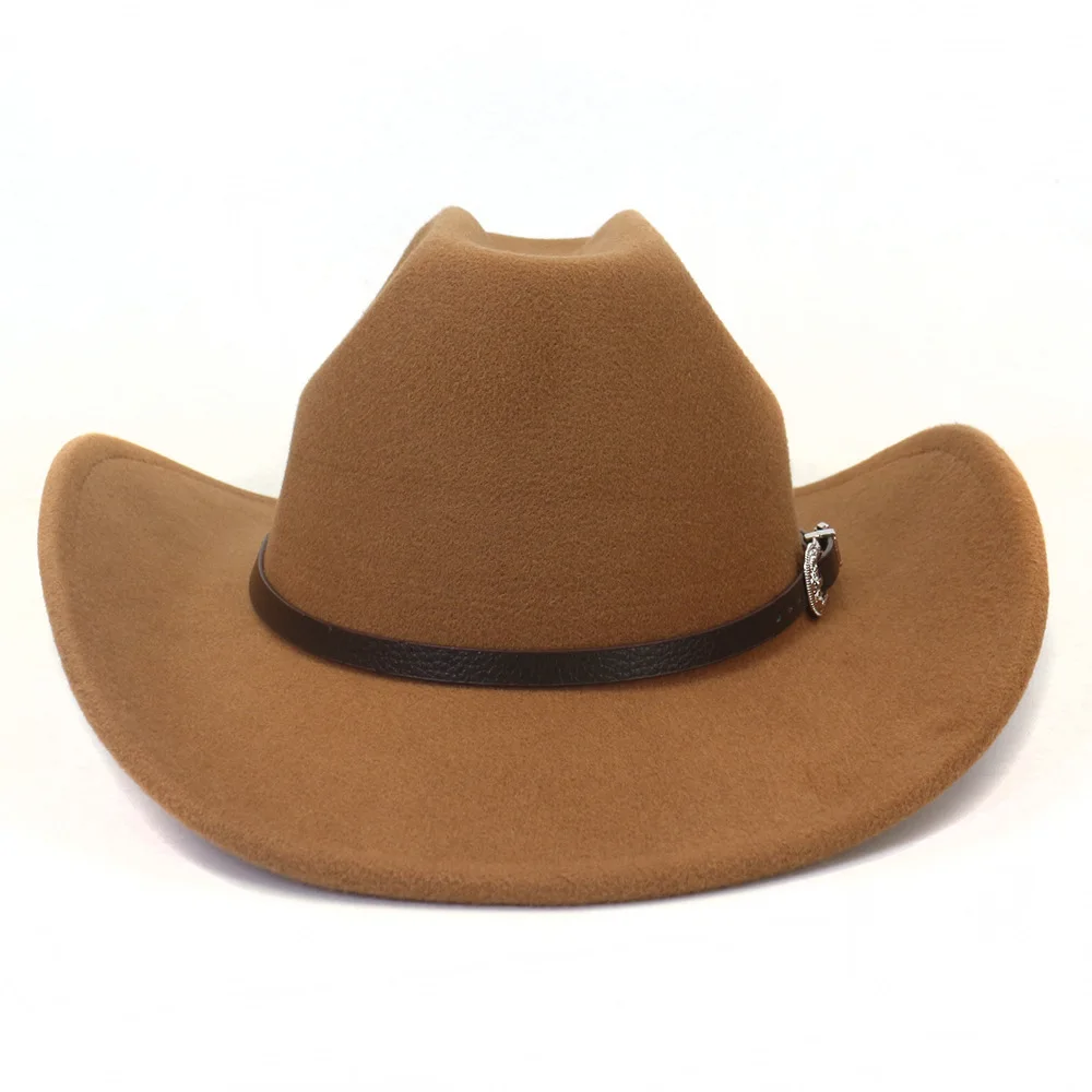 Neuer Vintage-Hut im Western-Stil für Herren, Cowboy-Hut mit Gürtel, Winter- und Herbstmodell, Hut mit aufrollbarem Schirm, Cowgirl-Jazz-Kirchenhut, Sombrero Hombre. – Detail 6