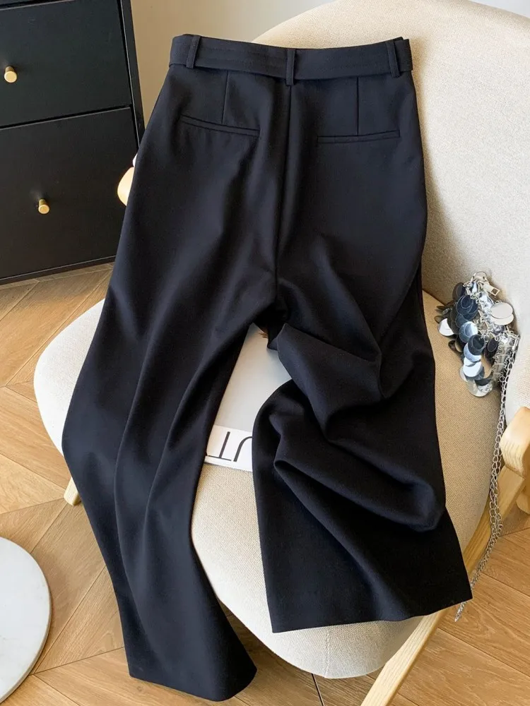 New Fashion Women High Waist Wide Leg Suit Pants Comfortable Casual Long Trousers Female Spring Autumn Streetwear Straight Pants