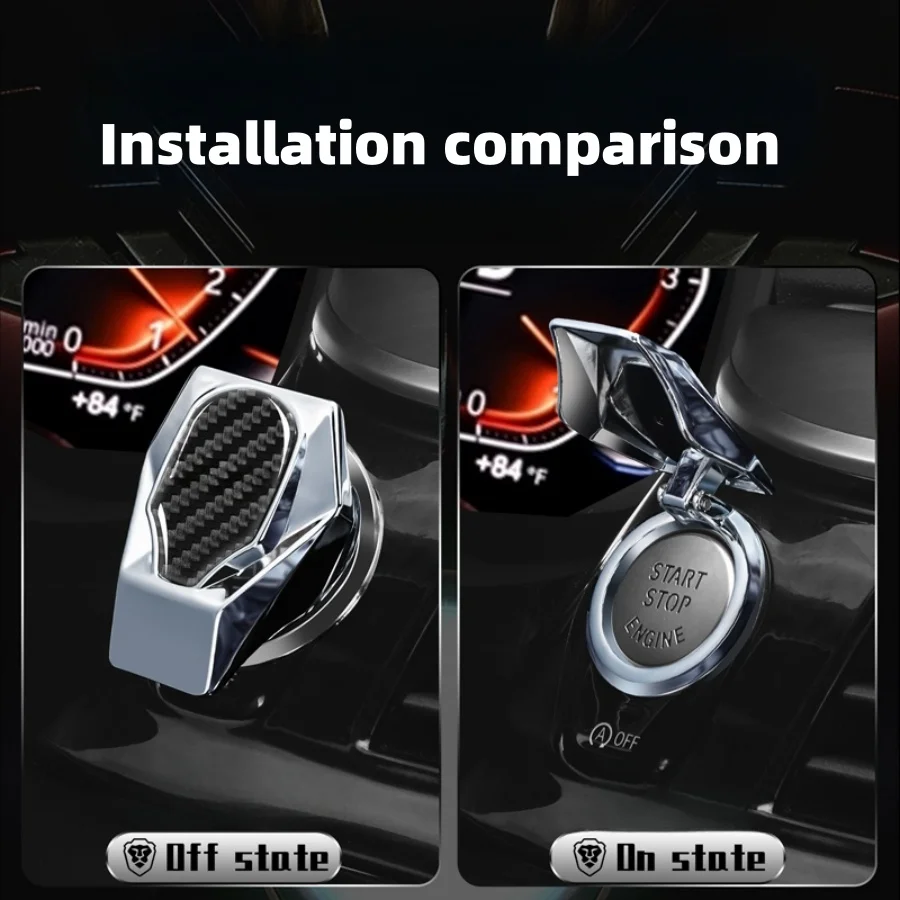 Creative Stickers for One Key Start Metal Button Cover and Engine Switch Decoration, Used for Car Decoration