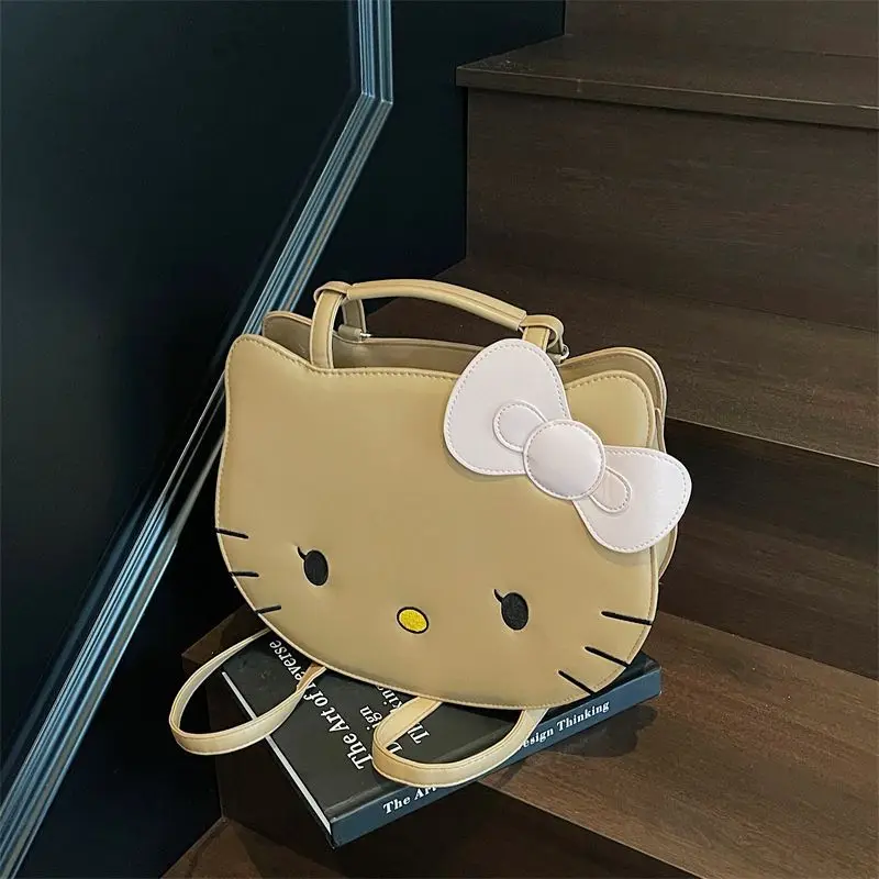 

Роскошная дизайнерская сумка на плечо для женщин, милая сумка Hello Kitty, кавайный кошелек из искусственной кожи, портативный, большой вместительности