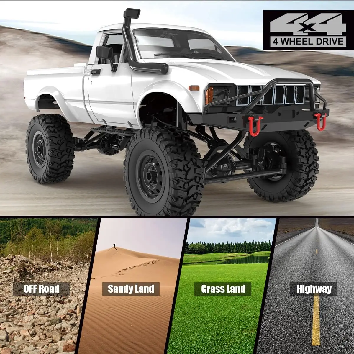 C24-1 Throttle & Steering Control RC Trucks 2.4Ghz Car RC Crawler 1/16 Scale 4WD Offroad Pickup Climbing Vehicle  Speed Model