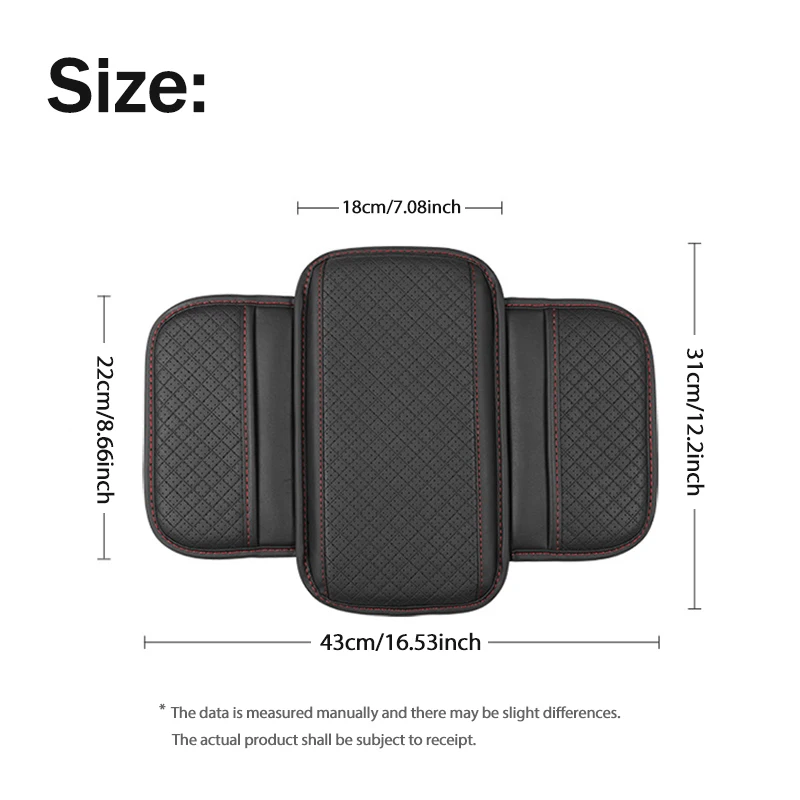 1Pc Leather Car Armrest Box Pad Center Console Arm Rest Protector Cover with Storage Pocket Elbow Rest Cushion  Car Accessories