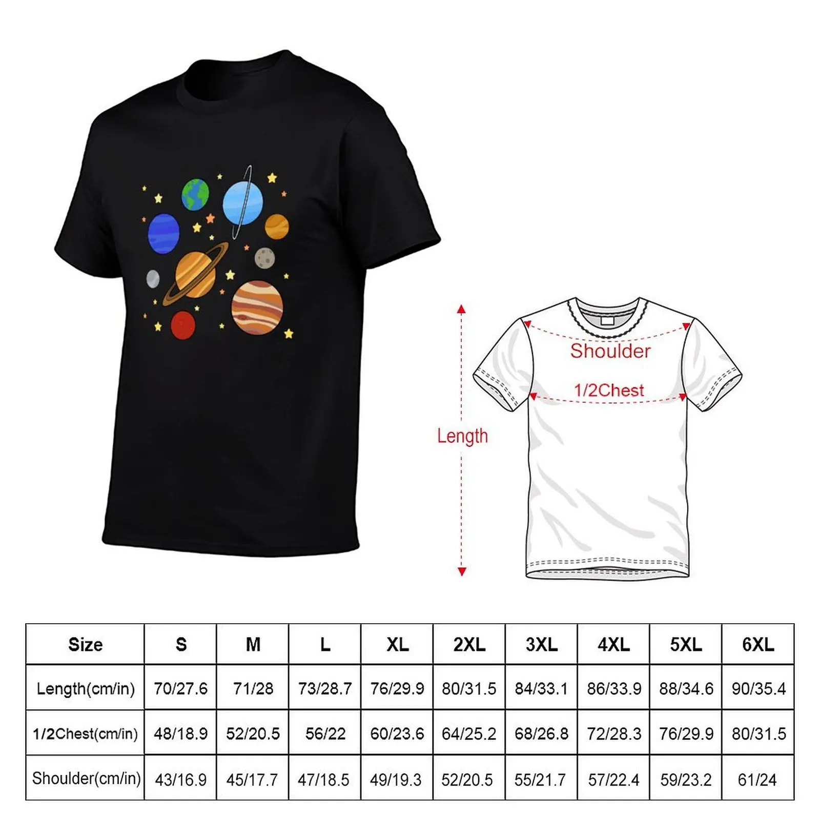 Solar System T-Shirt t shirts cotton 100% t shirt man luxury T-Shirt